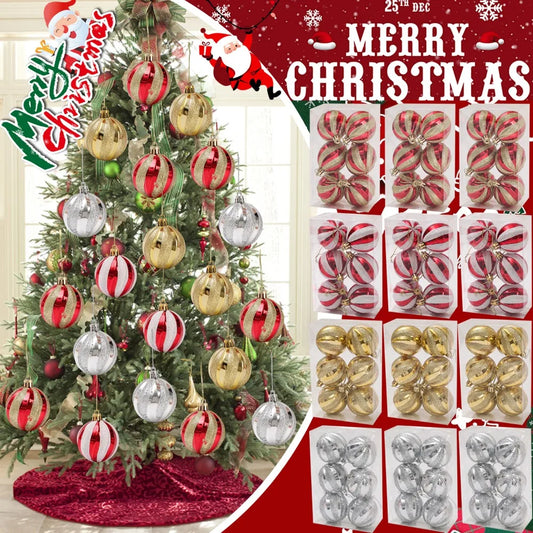 Gold Silver Red Shiny Christmas Balls Xmas Tree Hanging 6cm Large Ball Pendant New Year Gifts Christmas Home Party Decorations