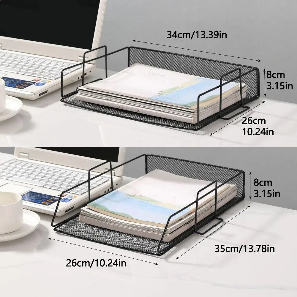 Single‑Layer Stackable File Tray – Durable A4 Desktop Document Organizer for School & Study Spaces
