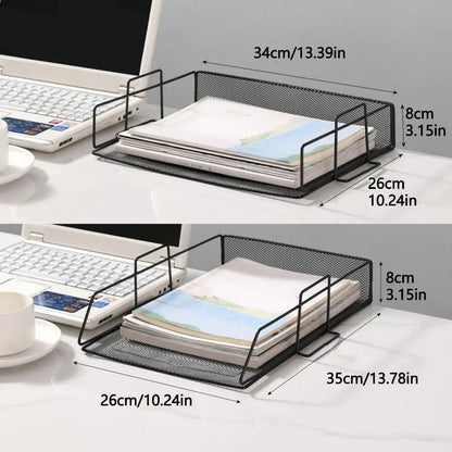 Single‑Layer Stackable File Tray – Durable A4 Desktop Document Organizer for School & Study Spaces