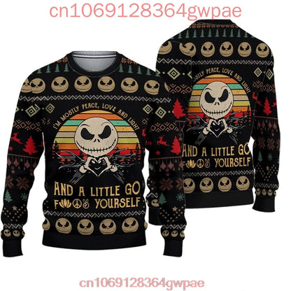 Jack Skellington and Sally Ugly Sweater Men's Women's Tops The Nightmare Before Christmas Ugly Christmas Sweater