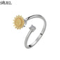 Korean Fashion Daisy Spinner Fidget Ring Multiple Style Sunflower Rose Snowflake Rotate Freely Anti Stress Anxiety Rings Wedding