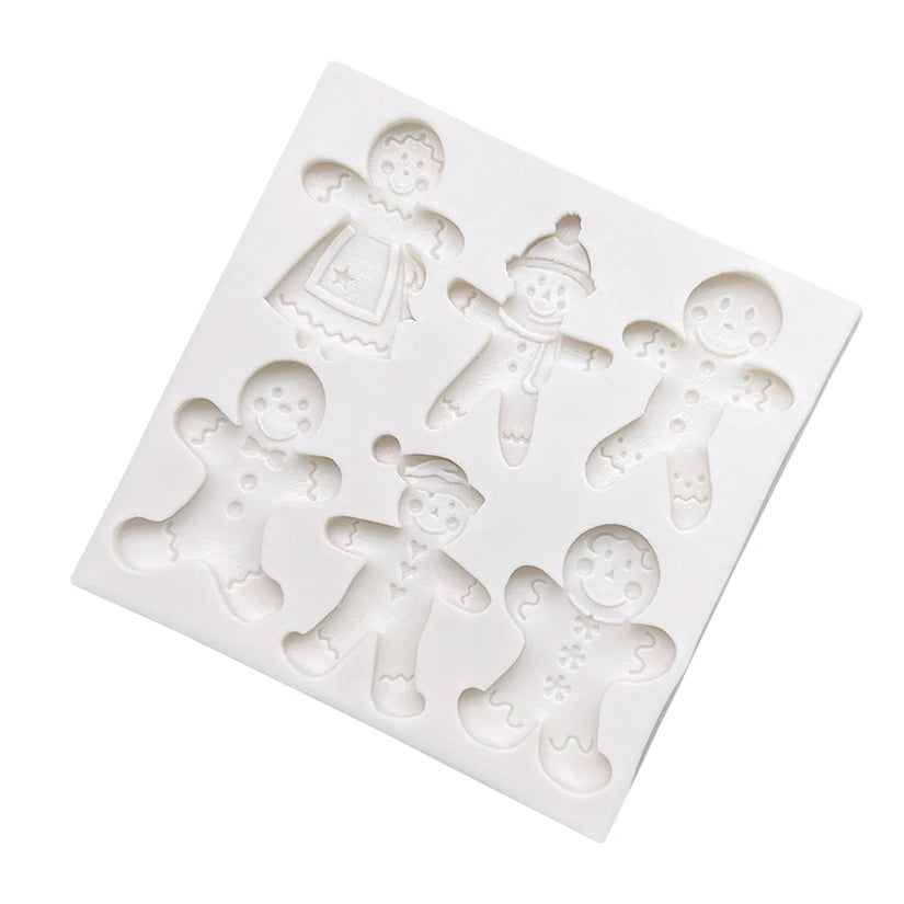 Gingerbread Man Christmas Silicone Sugarcraft Mold Resin Tools Cupcake Baking Mould Fondant Cake Decorating Tools
