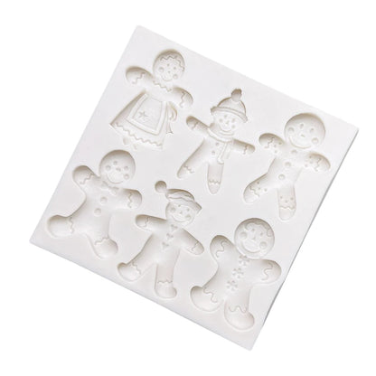 Gingerbread Man Christmas Silicone Sugarcraft Mold Resin Tools Cupcake Baking Mould Fondant Cake Decorating Tools