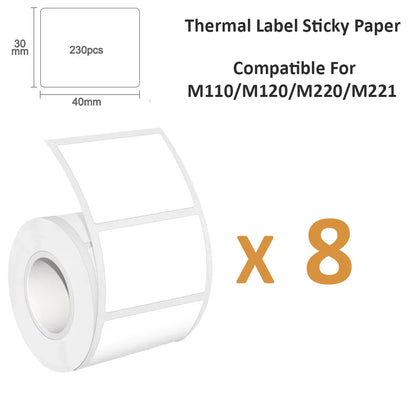 Phomemo M110/M220 40x30mm Thermal Labels - Self-Adhesive Waterproof Gloss Stickers for  Business/Barcode/Packaging/Office Use