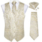 Luxury Paisley Men's Suit Vest Tuxedo Waistcoat Necktie Handkerchief Cufflink Sleeveless Jacket Vest