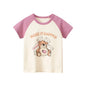 Short Sleeve Children Girl T-shirts Printed 2-8 Years Cotton Toddler Girl Tops Kids Baby Girl Tees Clothes