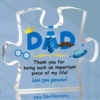 1pc,Dad Gifts for Dad Acrylic Puzzle Plaque with Sayings, Gifts for Dad from Daughter Son, Dad Thank You Gifts