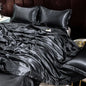 Luxury Ice Silk Bedding Set Satin Silky Duvet Cover Set With Pillowcase High-end Home Textiles Solid Color Bed Cover Sets