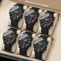 6PCS/Set Men Watches Fashion Silicone Band Mens Sports Watches Reloj Hombre（Without Box）