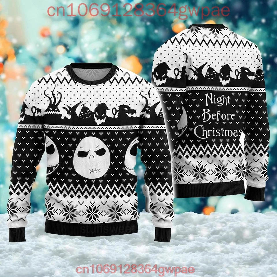 Jack Skellington and Sally Ugly Sweater Men's Women's Tops The Nightmare Before Christmas Ugly Christmas Sweater