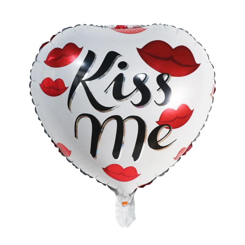 50‑Pack 18" Valentine’s Day Heart Foil Balloons – “I Love You” Helium Wedding & Romantic Party Decorations