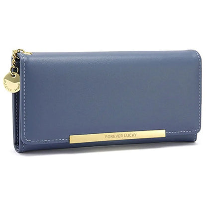 Fashion Portable Solid Color Female Long Purse Zipper Clutch Bag Large Capacity PU Leather Women Zipper Wallet