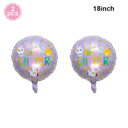 Easter Bunny Foil Balloon Cute Rabbit Chicken Egg Cartoon Carrot Foil Balloon Kids Happy Easter Gift Girl Baby Shower Decoration