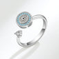 Fidget Spinner Ring Anxiety for Women Multiple Crystal Flower Eye Butterfly Animal Ring Rotate Anti Stress Wedding Jewerly