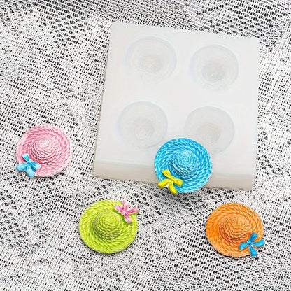 1 piece, four straw hat cake silicone mold chocolate baking tool biscuit jelly pudding baking tool