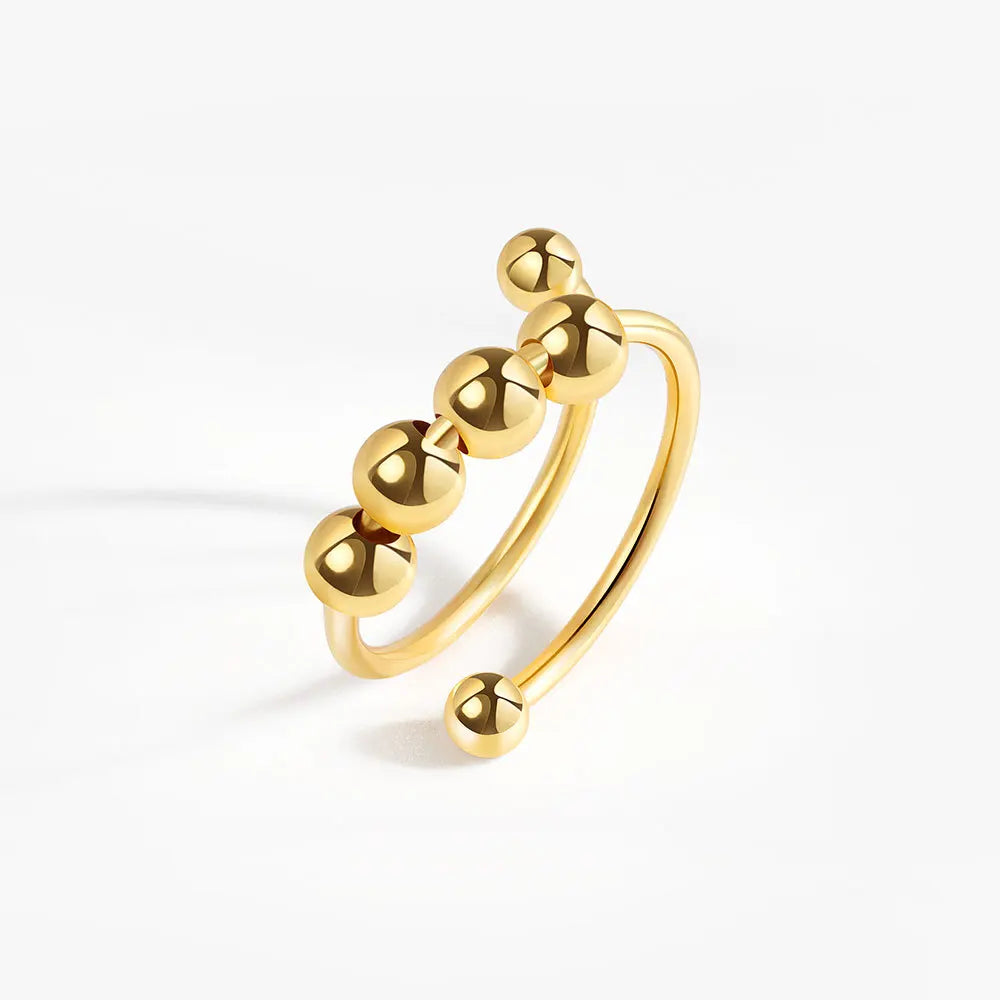 Fidget Spinner Ring Anxiety for Women Multiple Crystal Flower Eye Butterfly Animal Ring Rotate Anti Stress Wedding Jewerly
