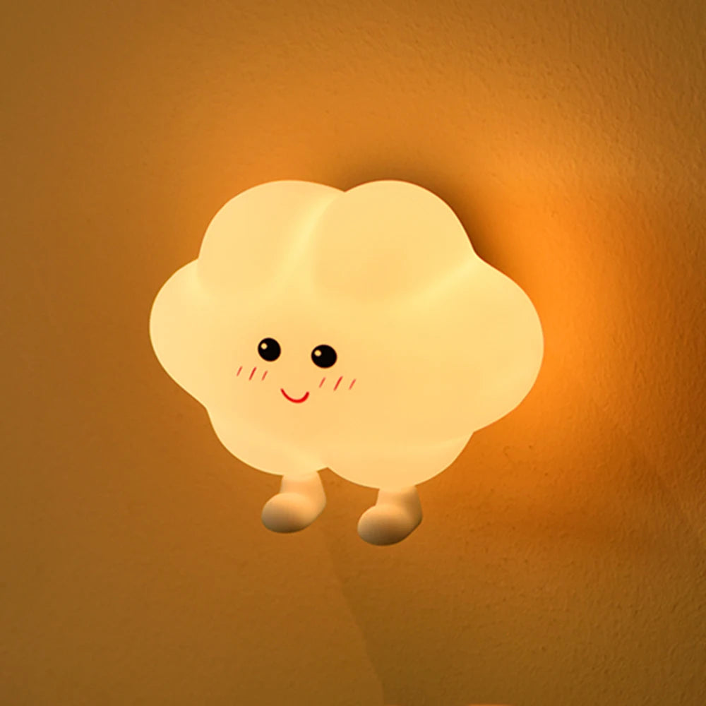 LED Star & Cloud Silicone Night Light – Rechargeable Nursery Wall Lamp for Baby Bedroom Décor