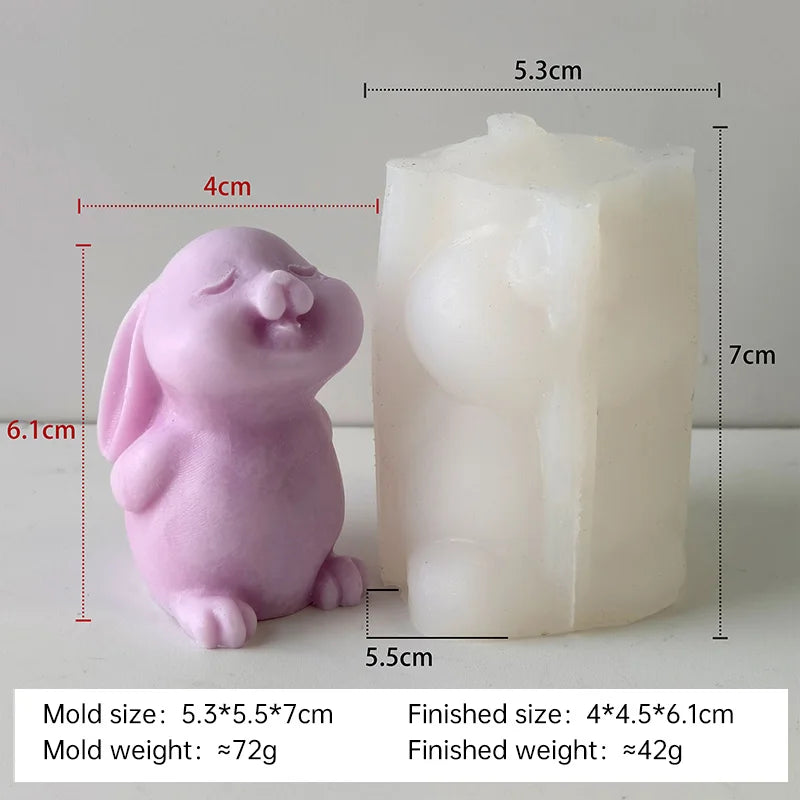 Cute Bear Kitten Rabbit Silicone Candle Mold DIY Cartoon Animal Aroma Plaster Ornament Mould Soap Candle Making Supplies