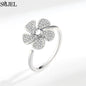 Korean Fashion Daisy Spinner Fidget Ring Multiple Style Sunflower Rose Snowflake Rotate Freely Anti Stress Anxiety Rings Wedding