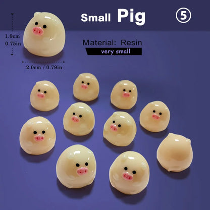 10Pcs Easter Rabbit Dinosaurs Capybara Duck Fox Pig Cat Turtle Frog Bird Figurine Miniature Fairy Garden Decoration Accessories