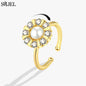 Korean Fashion Daisy Spinner Fidget Ring Multiple Style Sunflower Rose Snowflake Rotate Freely Anti Stress Anxiety Rings Wedding
