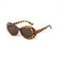 WHO CUTIE Vintage Small Oval Sunglasses Men Women Brand Designer 90S Retro White Leopard Frame Shades Sun Glasses OM524