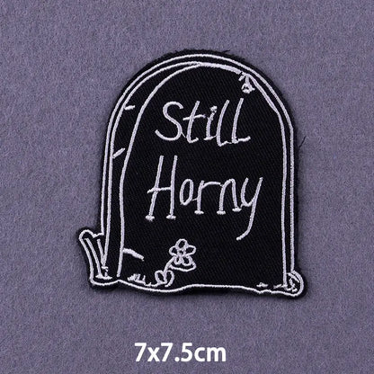 The Death Embroidery Iron On Patches For Clothing DIY Applique Patches On Clothes Skull Badges on backpack Jakcet