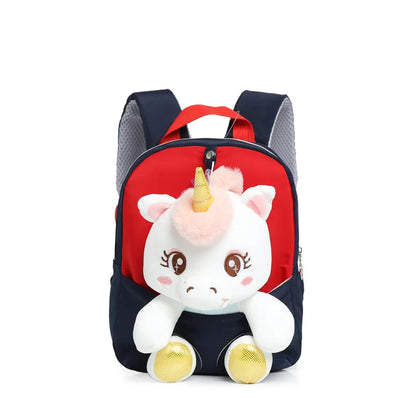 3D Unicorn Plush Kids Backpack – Toddler Girls Kindergarten Schoolbag & Stuffed Toy Bag