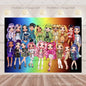 Cartoon Rainbow Doll High School Theme Background Birthday Party Decoration Supplies Disposable Cup Cutlery Balloon Baby Gift