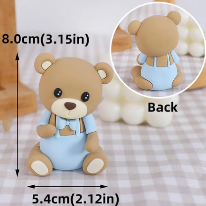 New Hot Air Balloon Cake Decoration Pink Blue Bear Cake Topper for Boy Girl Baby Shower Kids Happy Birthday Party Supplies Gifts