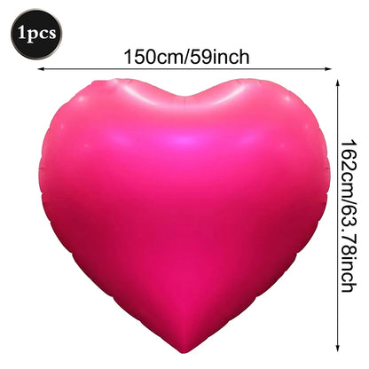 Heart-shaped Balloons 63inch Giant Foil Balloon Bright Pink Red Romantic Wedding Night Valentine's Day Anniversary Party Decor