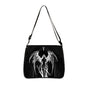 Gothic Black Angel Pattern Women Shoulder Bag Demon Punk Handbags for Travel Key Purse Phone Holder Messenger Bag Crossbody Bag