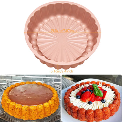 Silicone Cake Pan 10in Air Fryers Oven Baking Tray Round Silicone Cakes Pan Sponge Flan Mold Shortcake Baking Pan Silicone Molds