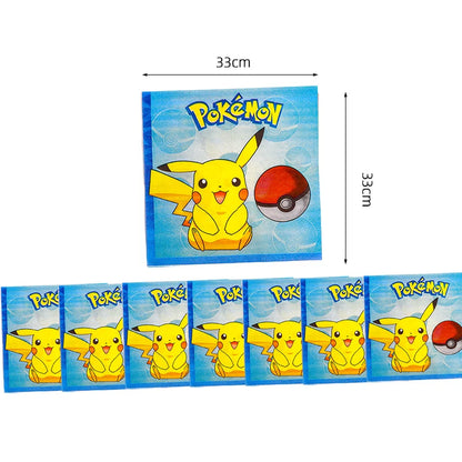 Pokémon birthday party decoration Balloon Disposable Tableware Tablecloth Straws Cup Plates Baby Shower Supplies