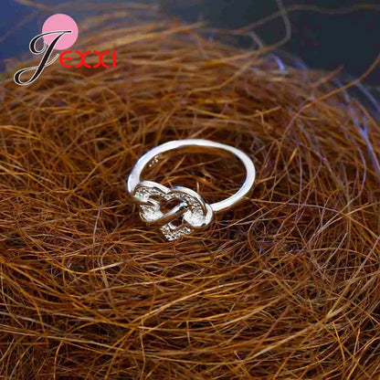 Trendy 925 Sterling Silver Ring Romantic Hollow Heart Shape Zircon Rings for Women Wedding Engagement Party Jewelry Present
