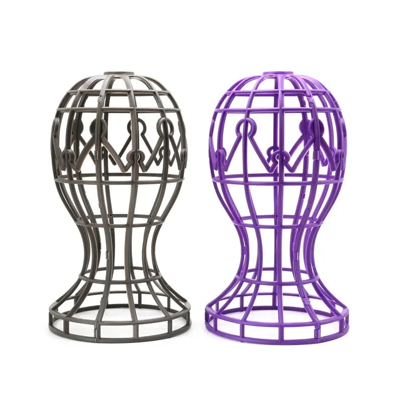 Lantern Shape Plastic Wig Stand Hat Cap Holder Foldable Multi-Purpose Wig Head Stand Storage Rack wig accessories