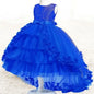 Party Embroidered Sticker Tailcoat Flower Girl Birthday Party 3-12  Sequin Dress