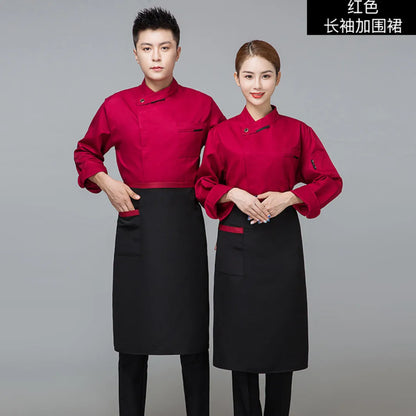 White Chef Jacket short Sleeve Head Chef Uniform Restaurant Hotel Kitchen Cooking Clothes Catering Foodservice Chef Shirt Apron