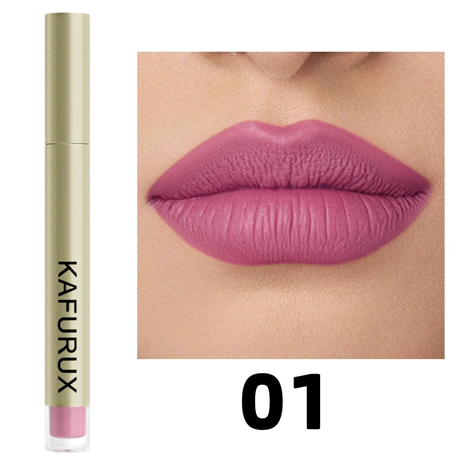 20 colors sexy long lasting velvet matte lip gloss liquid lipstick lip makeup red pink brown nonstick cup waterproof lip glaze