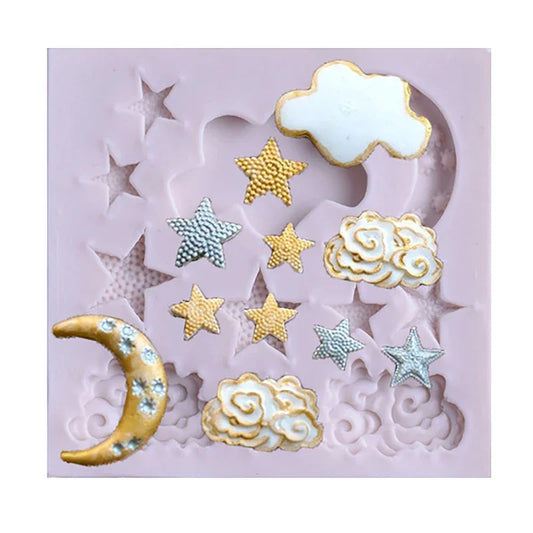 1Pc Fondant Silicone Cake Mold Cloud Star Moon Chocolate Molds Clouds Mould Cake Decorating Accessories DIY Tools