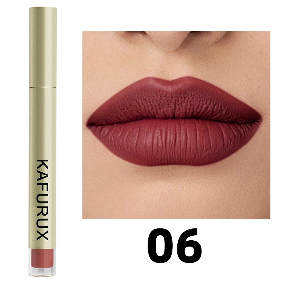 20 colors sexy long lasting velvet matte lip gloss liquid lipstick lip makeup red pink brown nonstick cup waterproof lip glaze