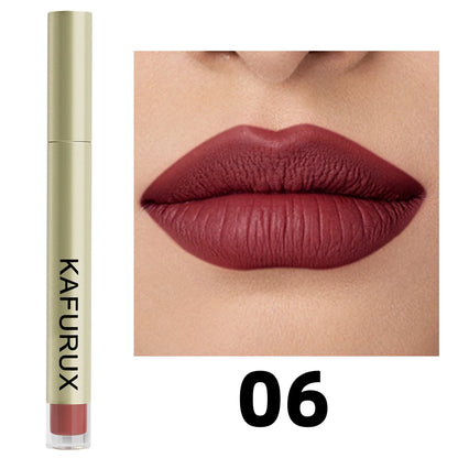20 colors sexy long lasting velvet matte lip gloss liquid lipstick lip makeup red pink brown nonstick cup waterproof lip glaze