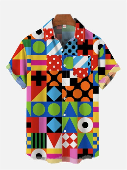 Men’s Retro Hawaiian Shirt – Breathable Short Sleeve Harajuku