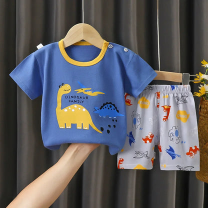 2PCS Children's Sets Boys Girl T-shirt Shorts