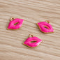 10pcs Mix Cute Enamel Women Lips Lipstick Charms Pendants for Jewelry Making Earrings Necklace Bracelets DIY Crafts Supplies