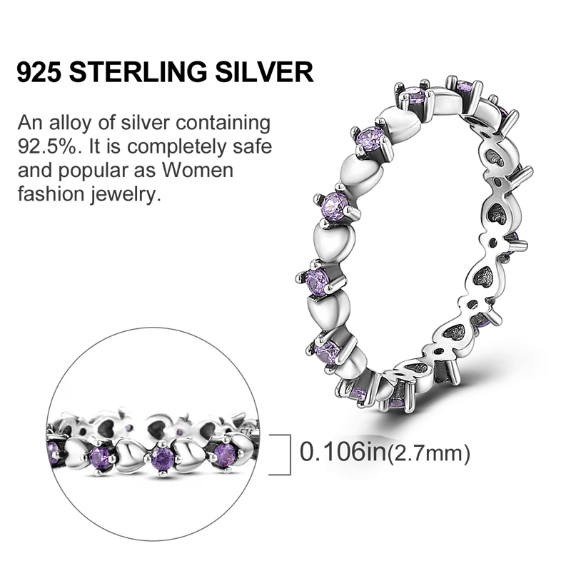 925 Sterling Silver Ring – Colorful Cubic Zirconia Women’s Wedding & Engagement Jewelry