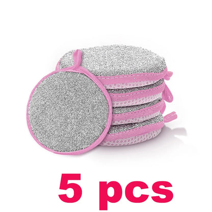 Dishwashing Sponge Non-stick Oil Dish Washing Magic Sponges Scouring Pads Kitchen Cleaning Tool Reusable Double Sided Dish Cloth
