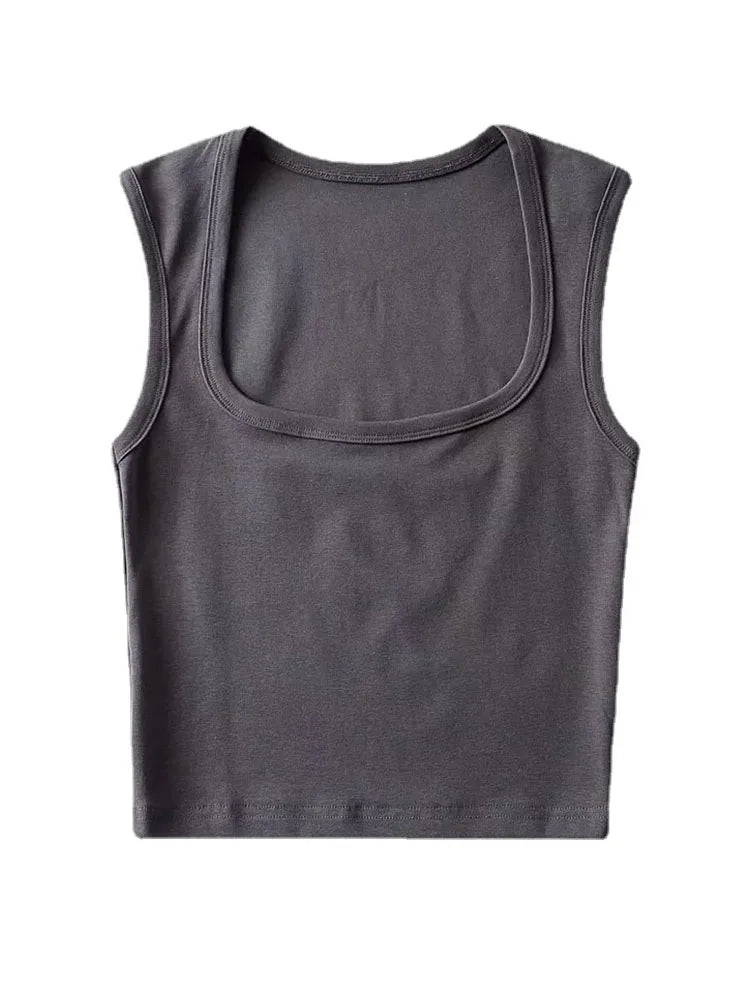 Deep Square Collar Crop Top