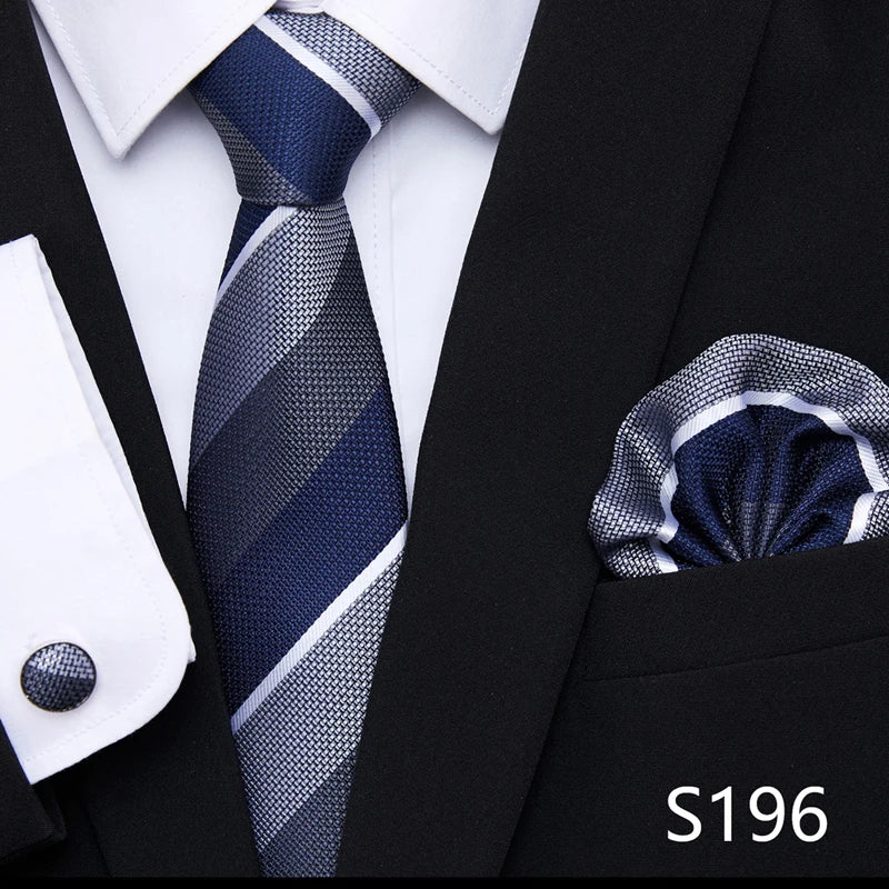 Tie Pocket Squares Cufflink Necktie Set