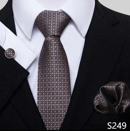 Necktie Pocket Squares Cufflink Set